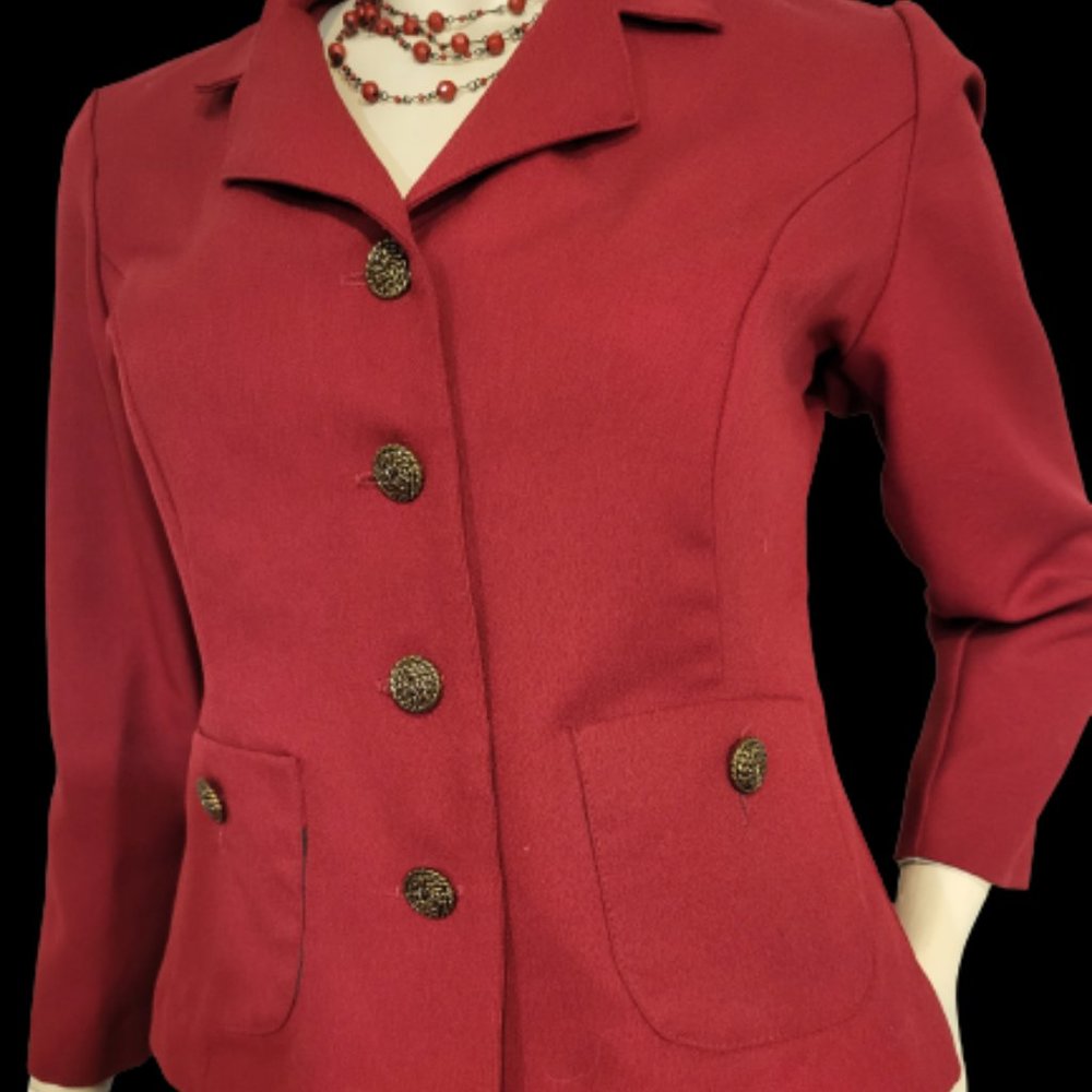 Vintage Red petite blazer, size 8